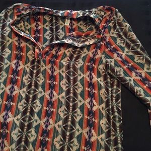 Sheer Aztec blouse