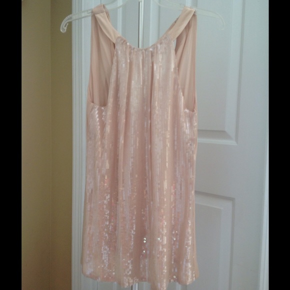 Pink Beigy all sequence sparkly, bk made chiffon