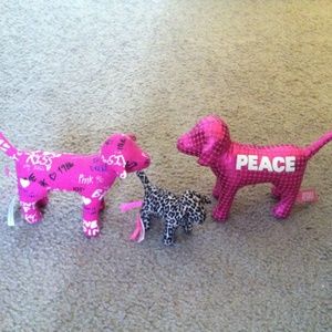 3 Victoria's Secret pink dogs