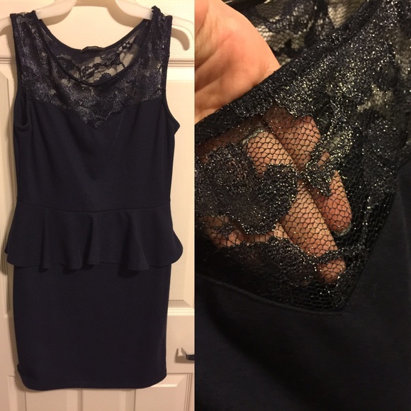 Navy Peplum Dress