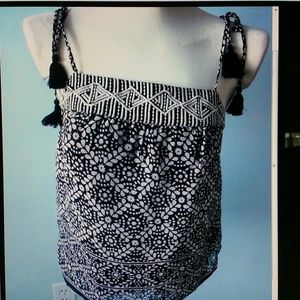 New American Eagle Tank Top with Tassels sz S/P