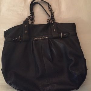 Black Leather Kenneth Cole Handbag