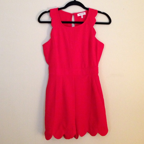 Monteau Dresses & Skirts - Red hot romper with scallop detail