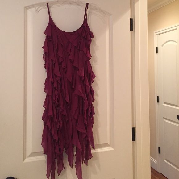 Bebe purple ruffle dress