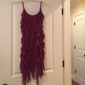 Bebe purple ruffle dress