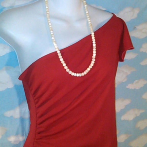 Red Ruched Dress - Picture 2 of 2