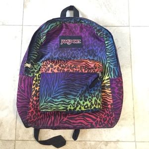 Jansport Multi-color Leopard/Zebra Print Backpack