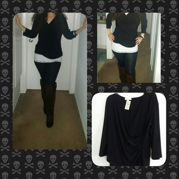 Coldwater Creek Tops - Black soft stretchy Coldwater Creek blouse size 14