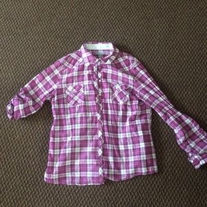 Pink plaid American Eagle Top