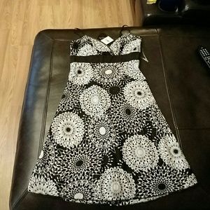 Brown and white dress