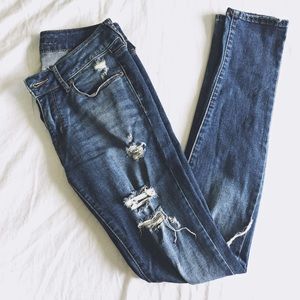 Destroyed Medium Wash Jeans Pacsun