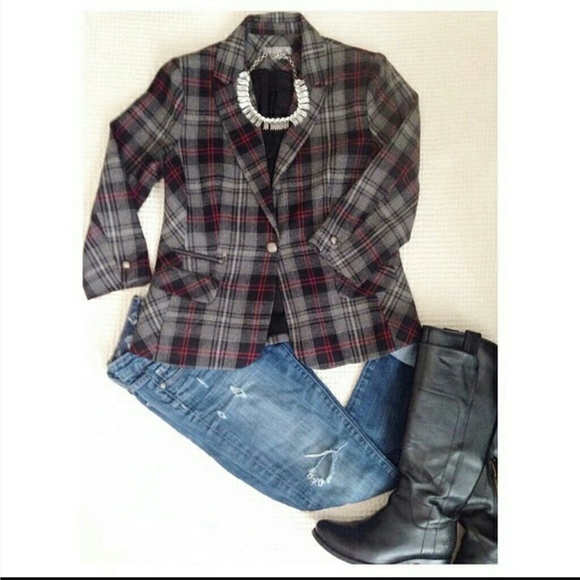 Plaid Blazer by Olivia Moon