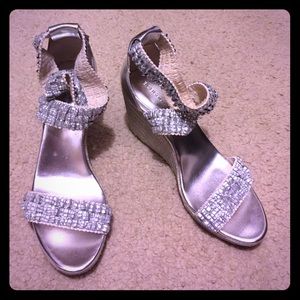 Silver BCBGeneration Wedges.