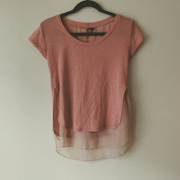 **SOLD*Urban Outfitters Pink Top with Pink Chiffon