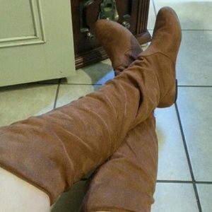 Brown long boots