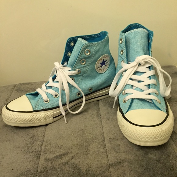 Neon Blue Limited Edition High Top Converse