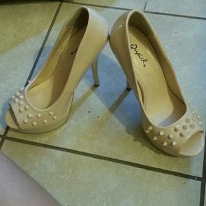 Tan high heels