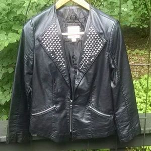 Black (fake) leather Jacket with studs