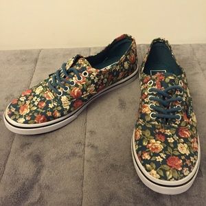 Navy Floral Vans