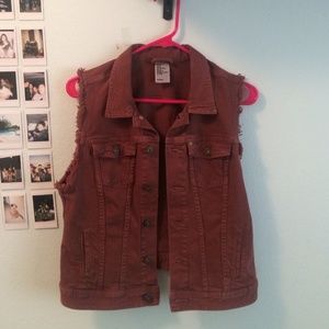 Maroon denim vest from H&M