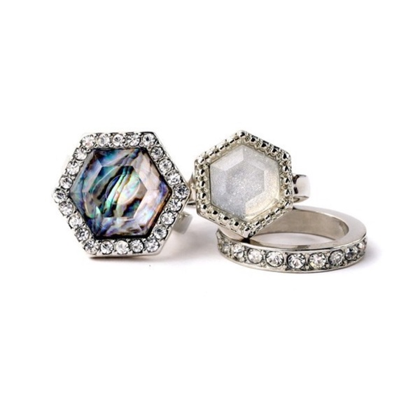 3 Rhinestone Ring Set