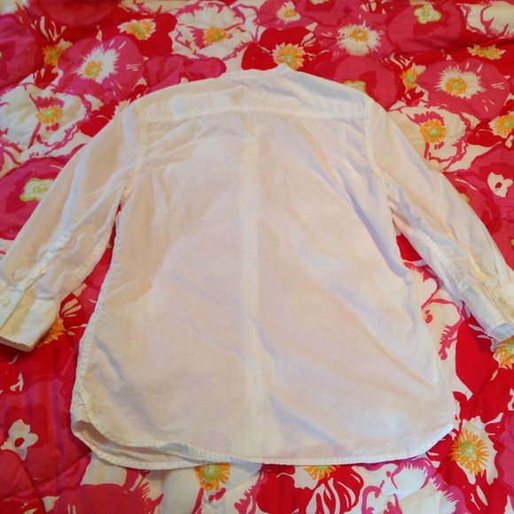 Lands End Canvas White Button Down Shirt - Picture 3 of 3