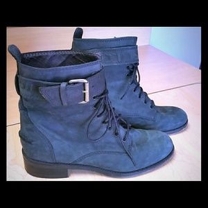Madewell black grey leather boots