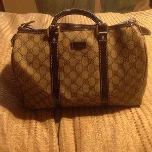 Gucci canvas bowling bag