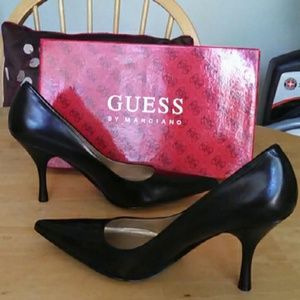 Guess Black Leather Pumps 3 & 1/2 inch heel