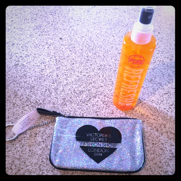 Small Vs make up bag & Pink body Fragrance