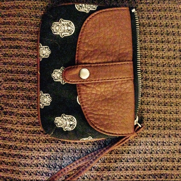 Leather and black clutch with designs! - Picture 1 of 4