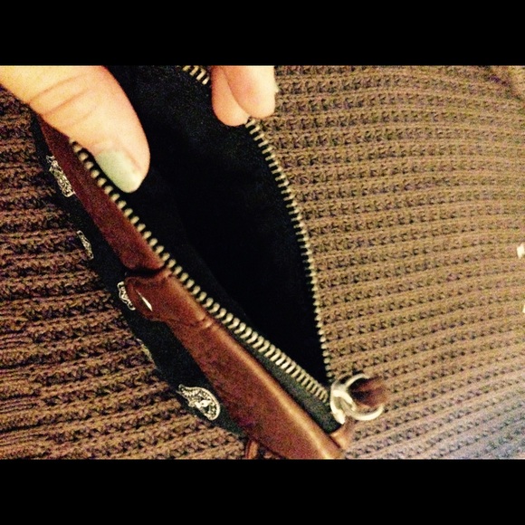 Leather and black clutch with designs! - Picture 4 of 4