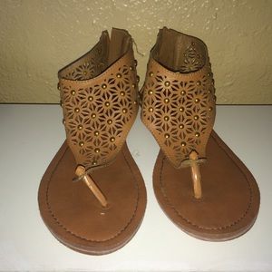 Brown and Gold Sandals