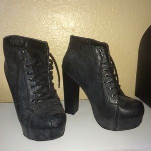 Chunky Faux Leather Boots