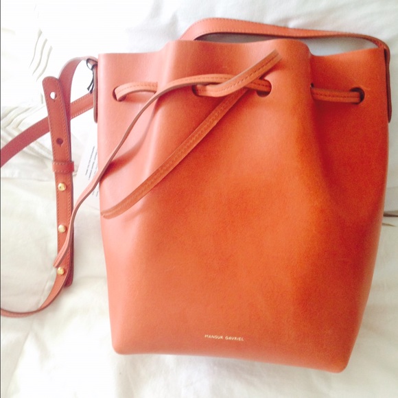 Mansur Gavriel Mini Bucket Bag Brandy/Raw - NWT - Picture 3 of 4