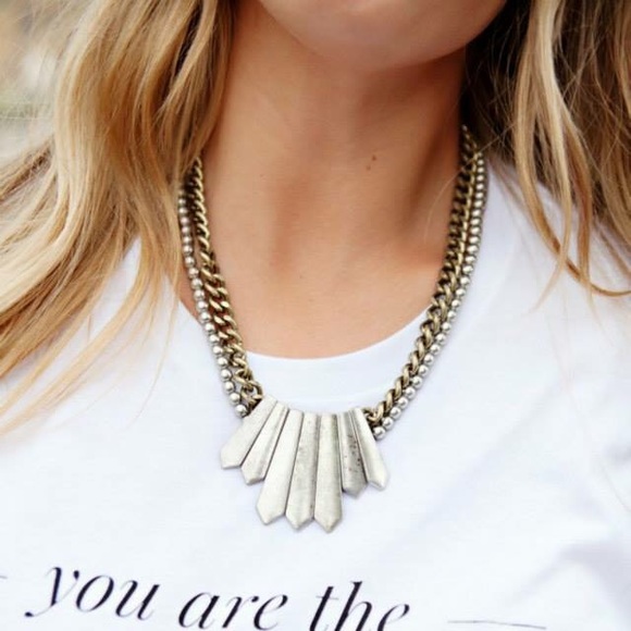 Brass and copper statement necklace!