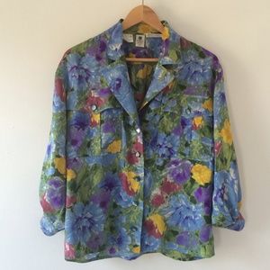 Vintage Ungaro silk flower blouse.