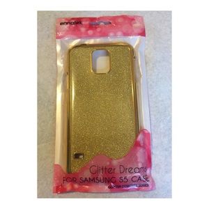 Samsung s5 gold and glittery case