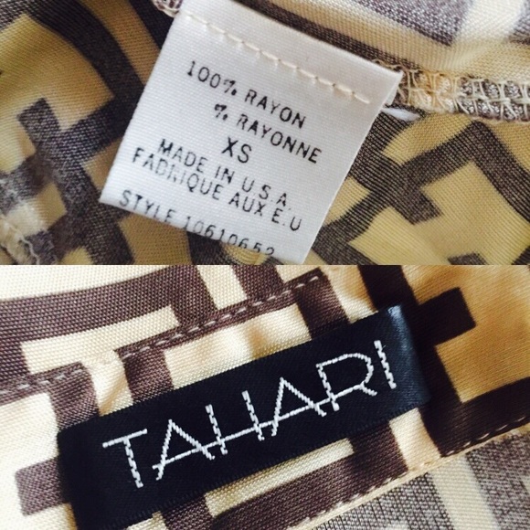 LAST DAY❗️Gold & Brown Logo Blouse Tahari xs - Picture 4 of 4