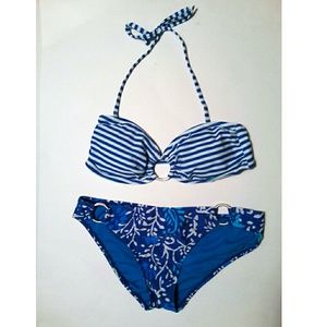 Matching Mismatched Blue Old Navy Bikini