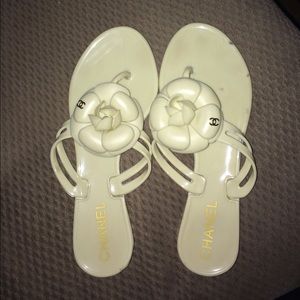 CHANEL gel flower sandals