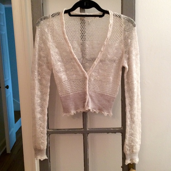 Anthropologie loose knit cropped sweater