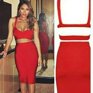 [● FINAL PRICE●] red two piece fitted outfit