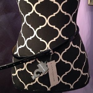 Patent leather black belt