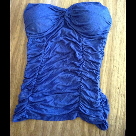 Blue strapless Top NWOT