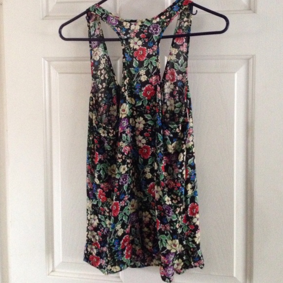 Floral Razor Back Tank Top - Picture 2 of 2