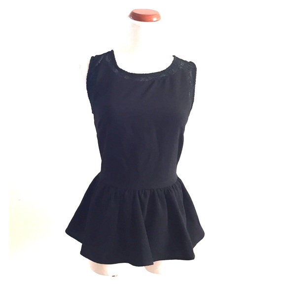 Brighten My Day Black Peplum Top Nwt