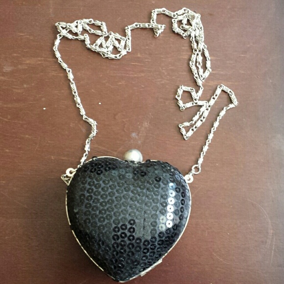 Black heart shaped purse