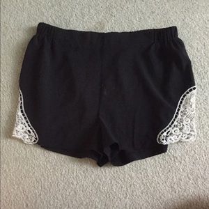 LA Hearts Black shorts with lace accent Large