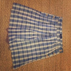 Plaid skirt.